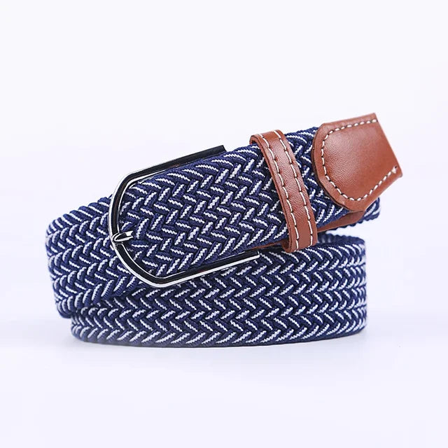 Elastische Lederen Riem met Comfort Gesp