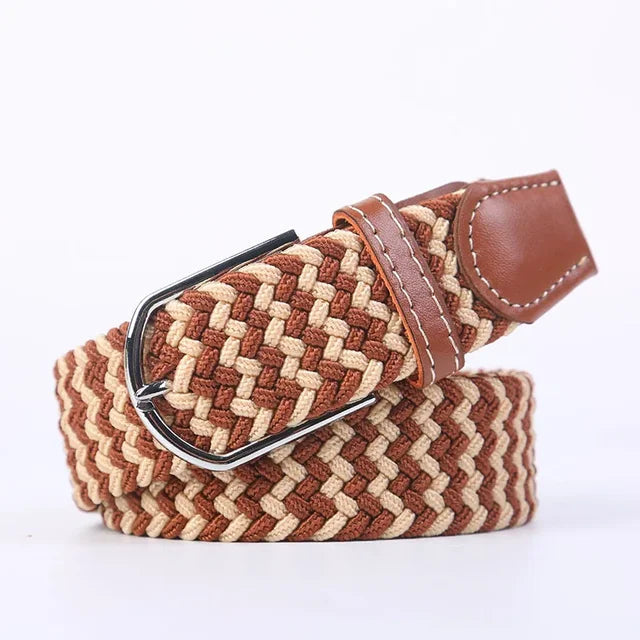 Elastische Lederen Riem met Comfort Gesp