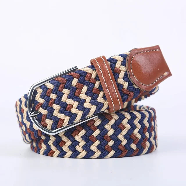 Elastische Lederen Riem met Comfort Gesp
