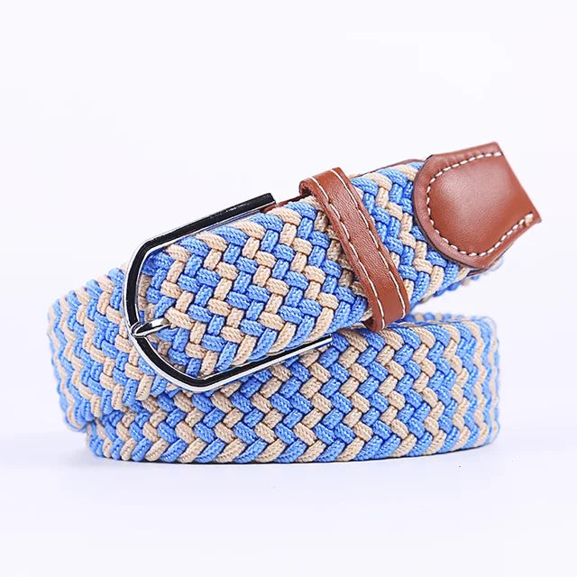 Elastische Lederen Riem met Comfort Gesp