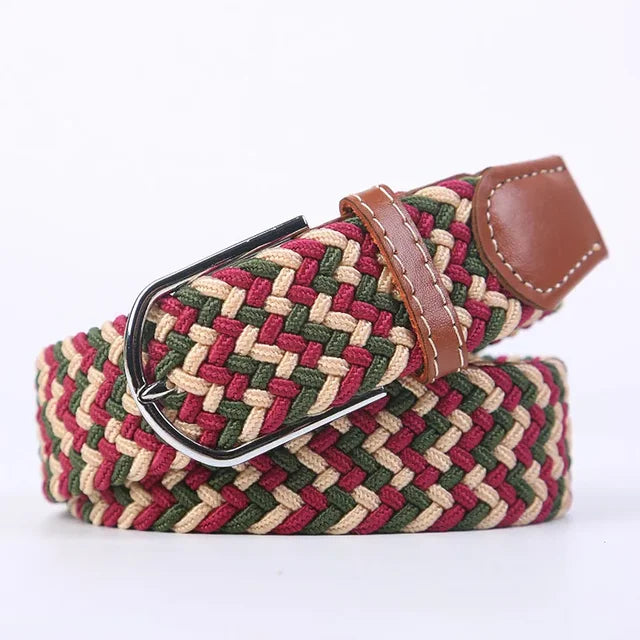 Elastische Lederen Riem met Comfort Gesp