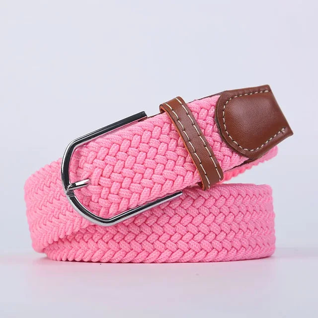 Elastische Lederen Riem met Comfort Gesp