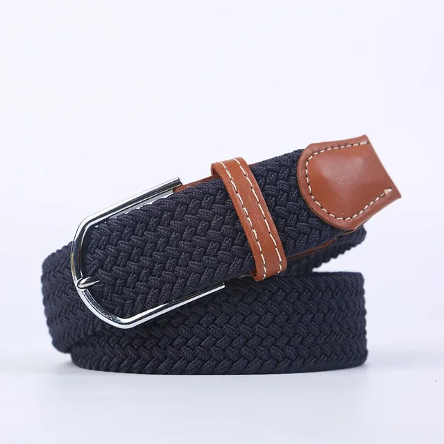 Elastische Lederen Riem met Comfort Gesp