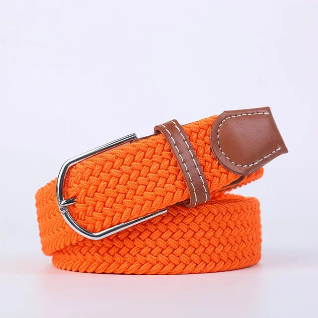 Elastische Lederen Riem met Comfort Gesp