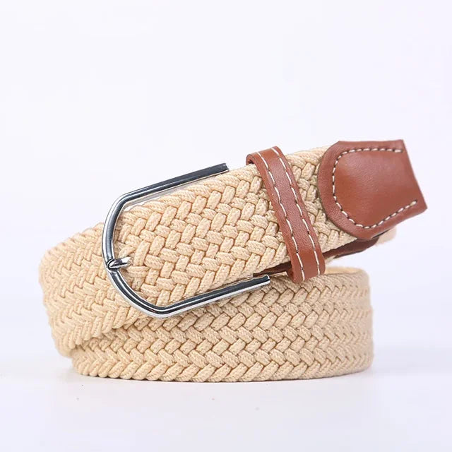 Elastische Lederen Riem met Comfort Gesp