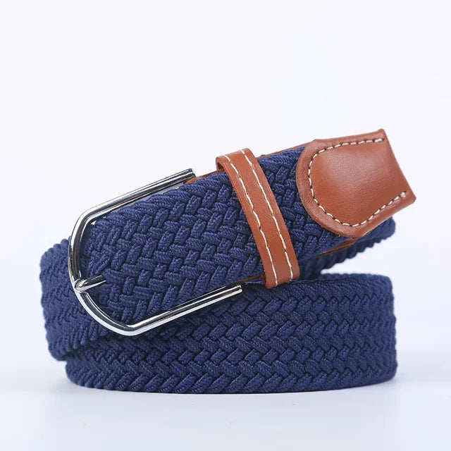 Elastische Lederen Riem met Comfort Gesp