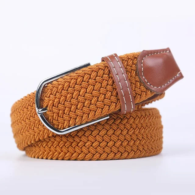 Elastische Lederen Riem met Comfort Gesp