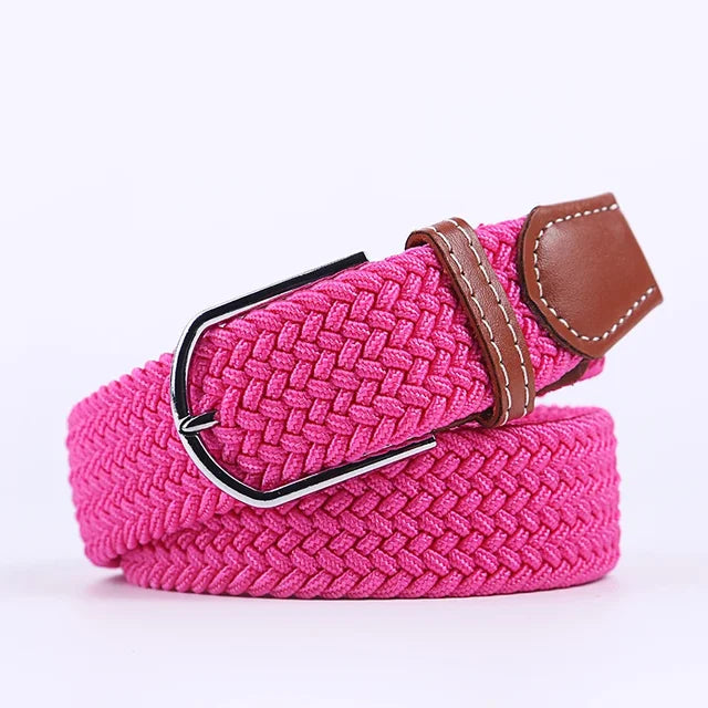 Elastische Lederen Riem met Comfort Gesp