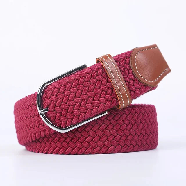Elastische Lederen Riem met Comfort Gesp