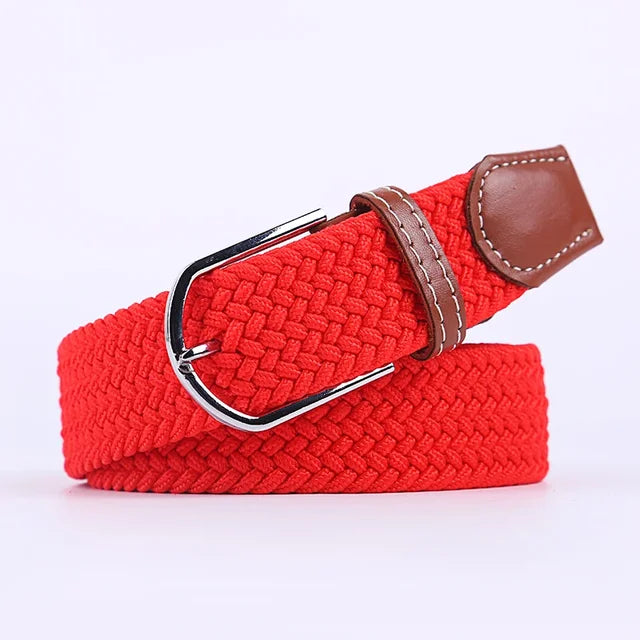 Elastische Lederen Riem met Comfort Gesp