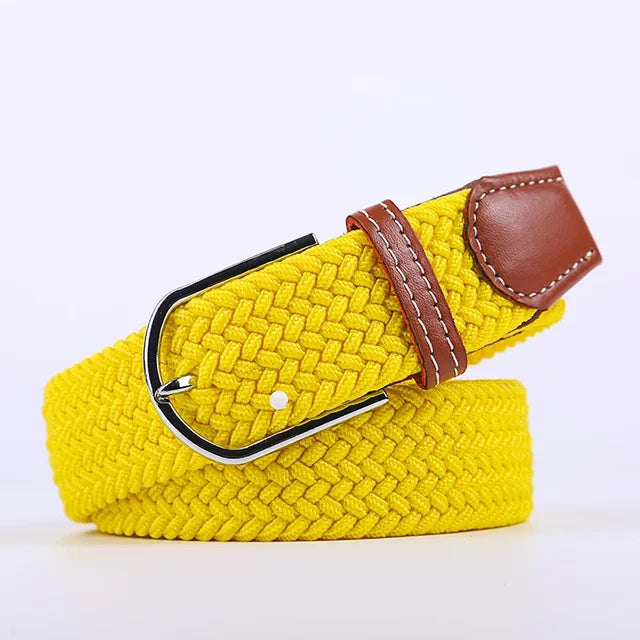 Elastische Lederen Riem met Comfort Gesp