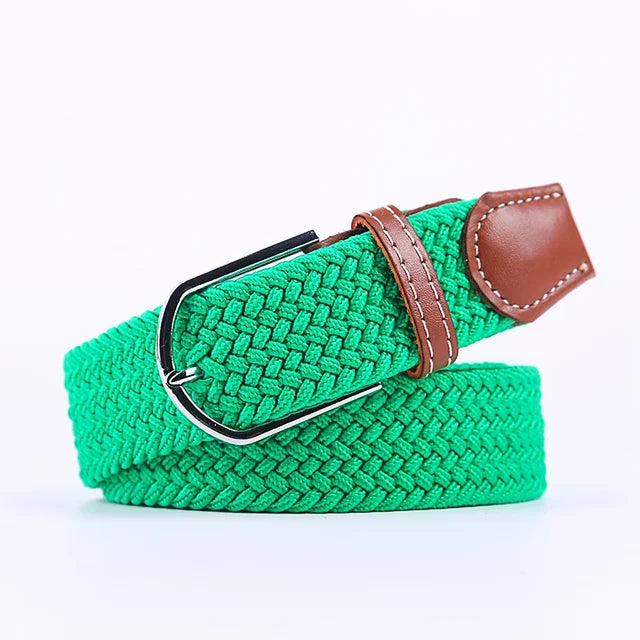Elastische Lederen Riem met Comfort Gesp