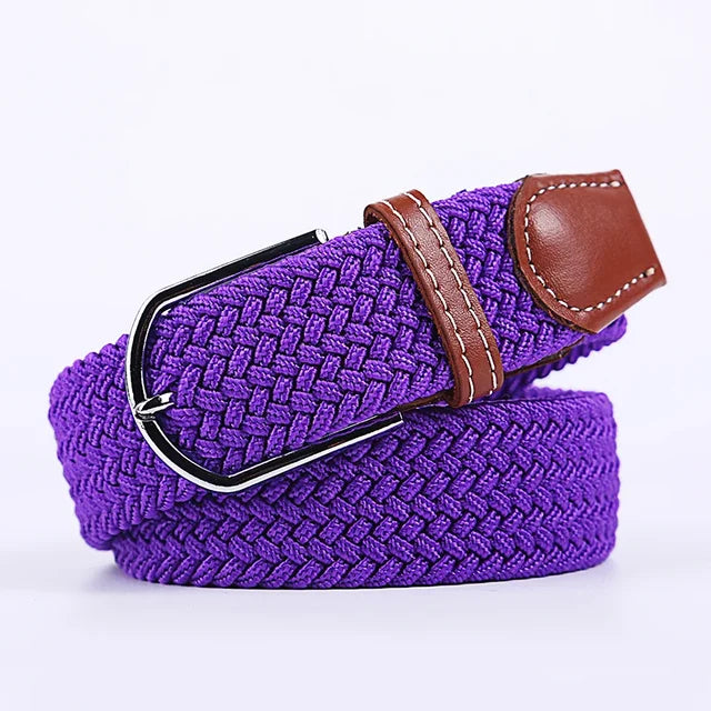Elastische Lederen Riem met Comfort Gesp