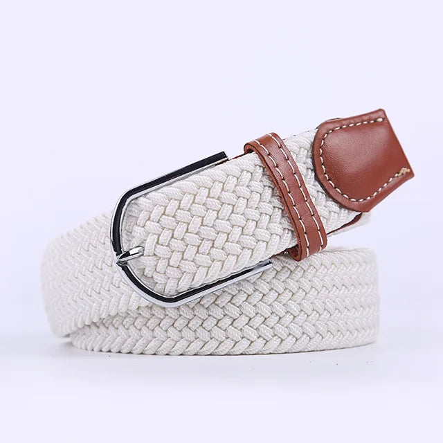 Elastische Lederen Riem met Comfort Gesp