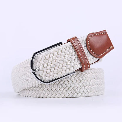 Elastische Lederen Riem met Comfort Gesp