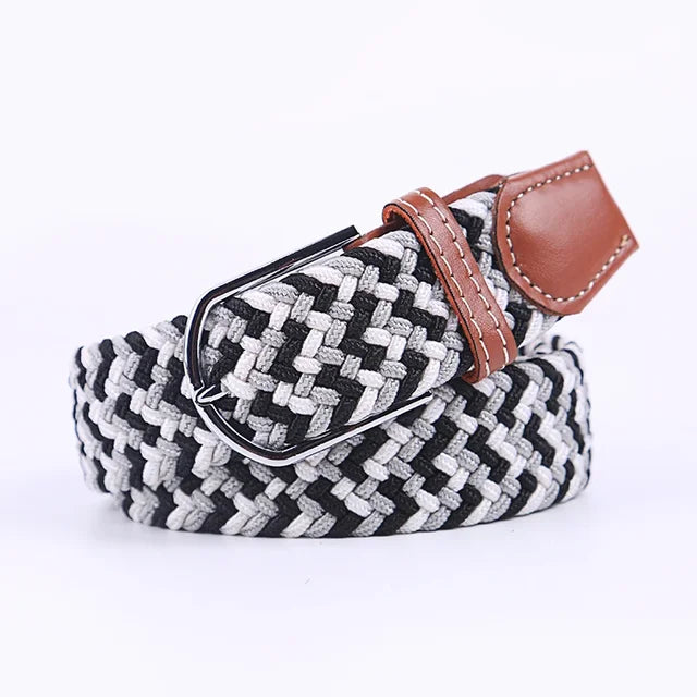 Elastische Lederen Riem met Comfort Gesp