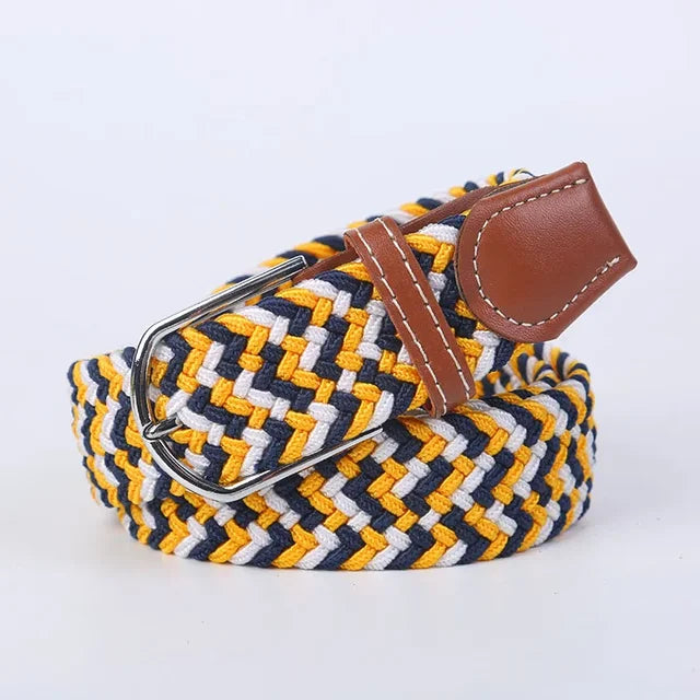 Elastische Lederen Riem met Comfort Gesp