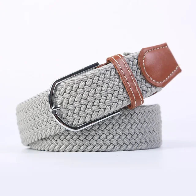 Elastische Lederen Riem met Comfort Gesp
