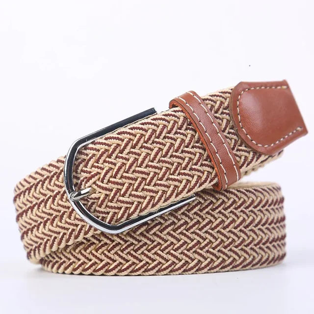 Elastische Lederen Riem met Comfort Gesp