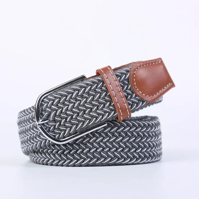 Elastische Lederen Riem met Comfort Gesp