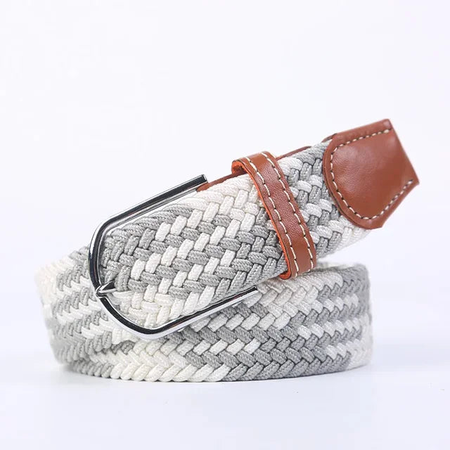 Elastische Lederen Riem met Comfort Gesp