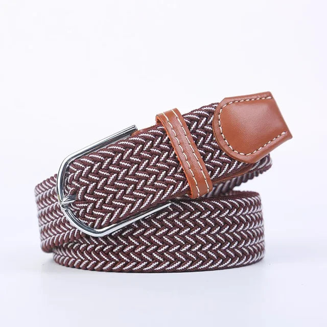 Elastische Lederen Riem met Comfort Gesp
