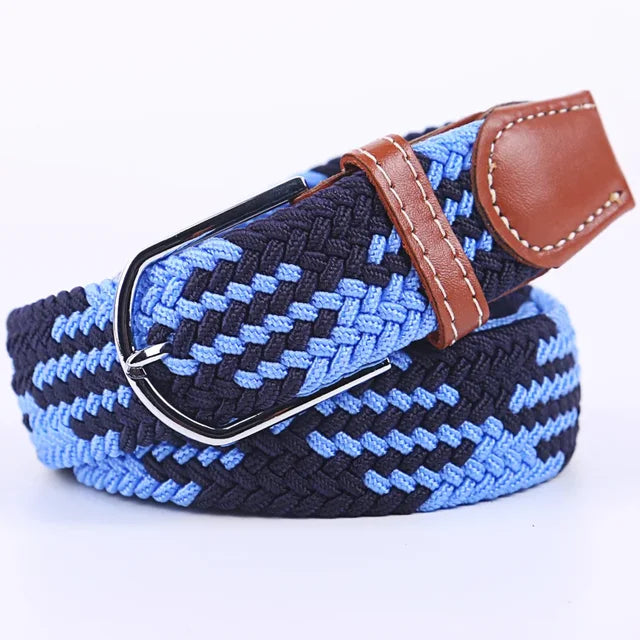 Elastische Lederen Riem met Comfort Gesp