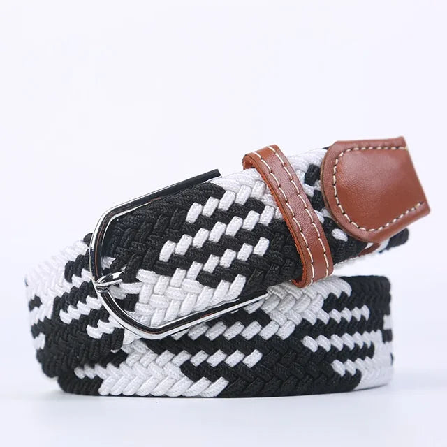 Elastische Lederen Riem met Comfort Gesp