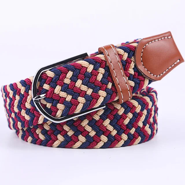 Elastische Lederen Riem met Comfort Gesp