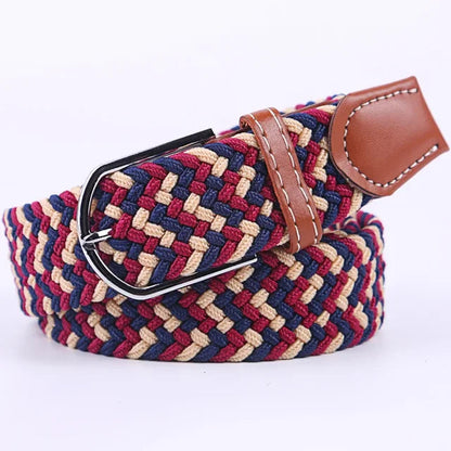 Elastische Lederen Riem met Comfort Gesp