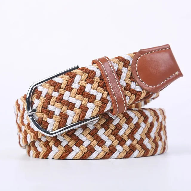 Elastische Lederen Riem met Comfort Gesp