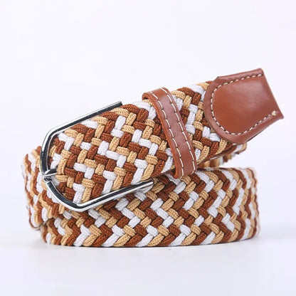 Elastische Lederen Riem met Comfort Gesp