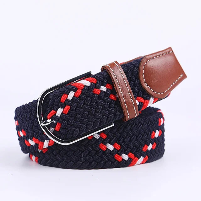Elastische Lederen Riem met Comfort Gesp