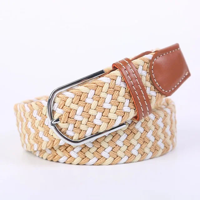 Elastische Lederen Riem met Comfort Gesp