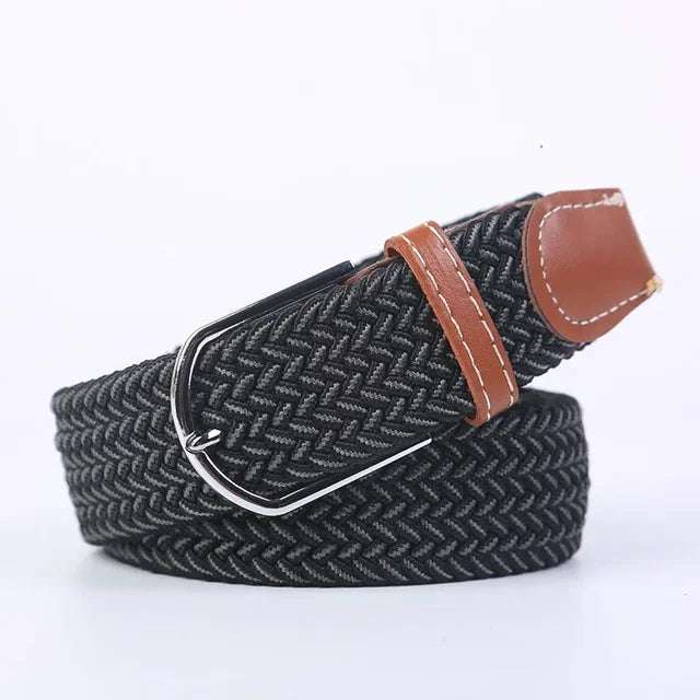 Elastische Lederen Riem met Comfort Gesp
