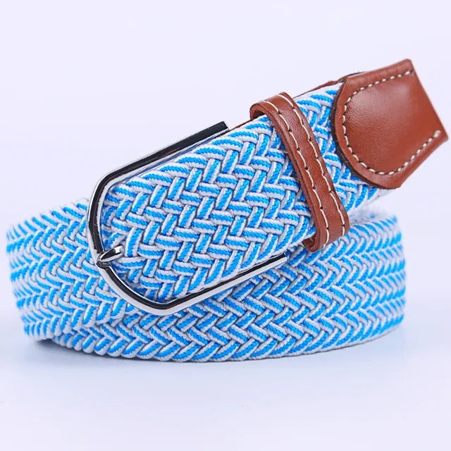 Elastische Lederen Riem met Comfort Gesp