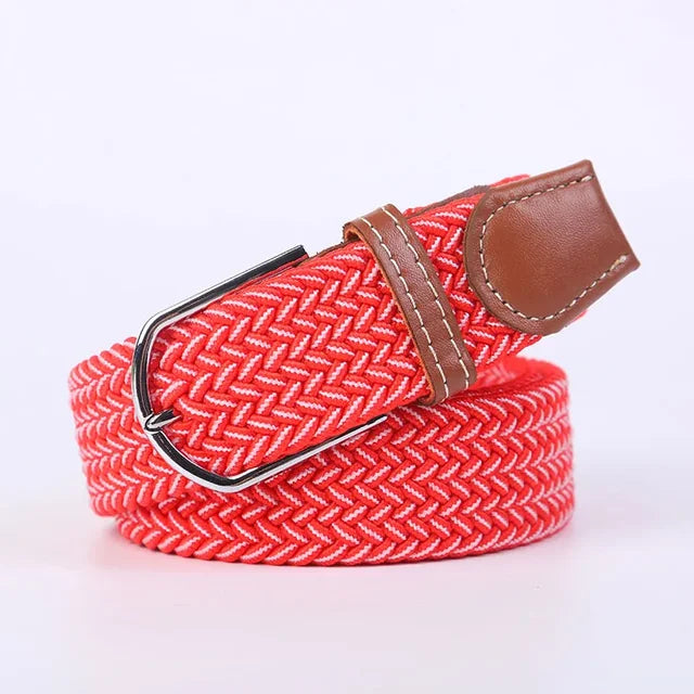 Elastische Lederen Riem met Comfort Gesp