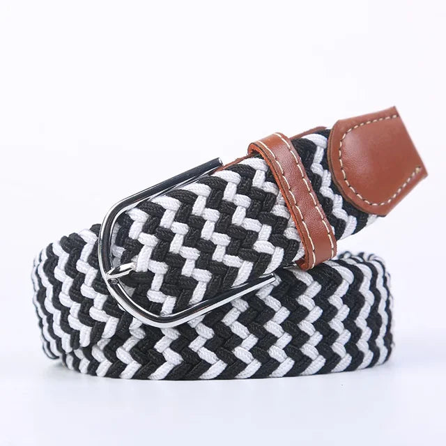 Elastische Lederen Riem met Comfort Gesp