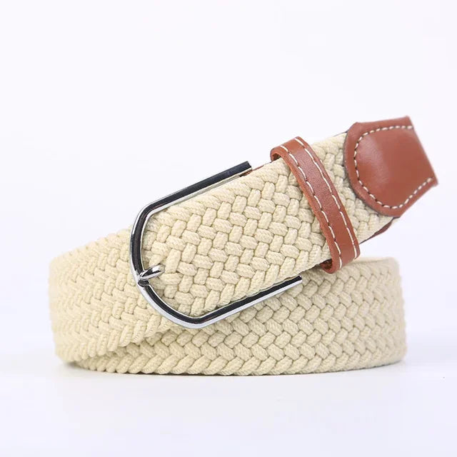 Elastische Lederen Riem met Comfort Gesp