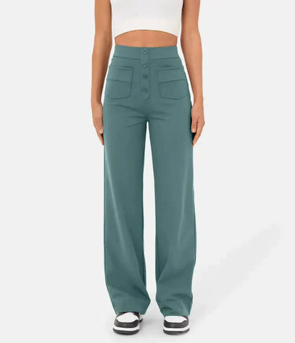 Elastische damesbroek met hoge taille en comfort