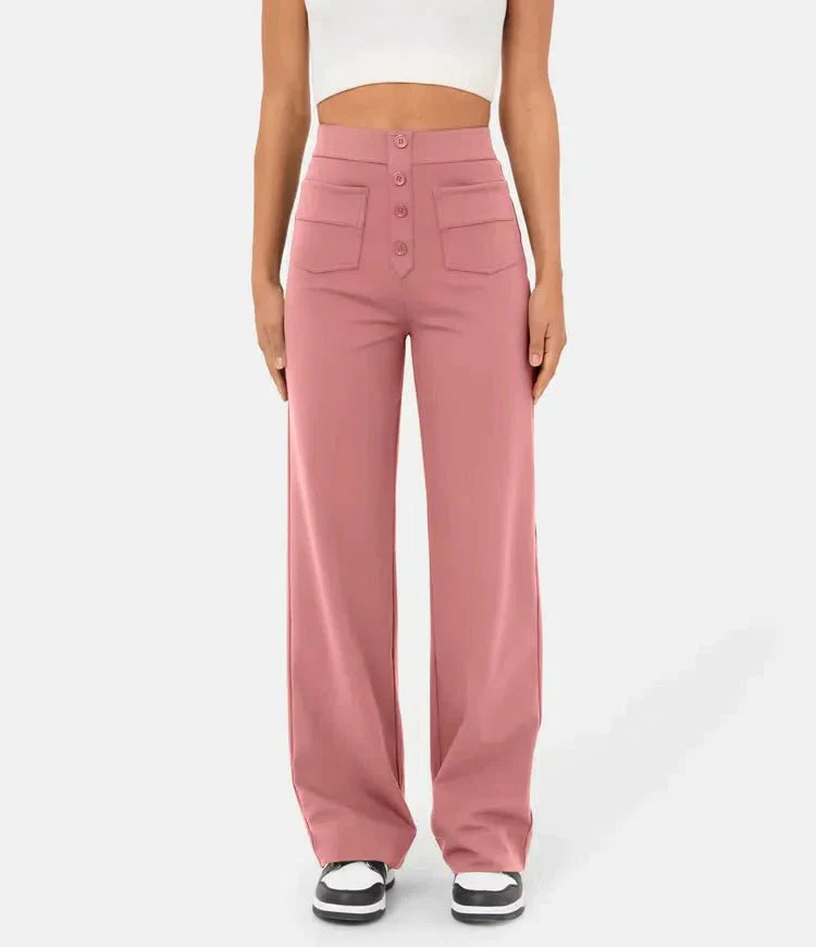 Elastische damesbroek met hoge taille en comfort