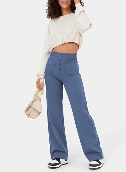 Elastische damesbroek met hoge taille en comfort