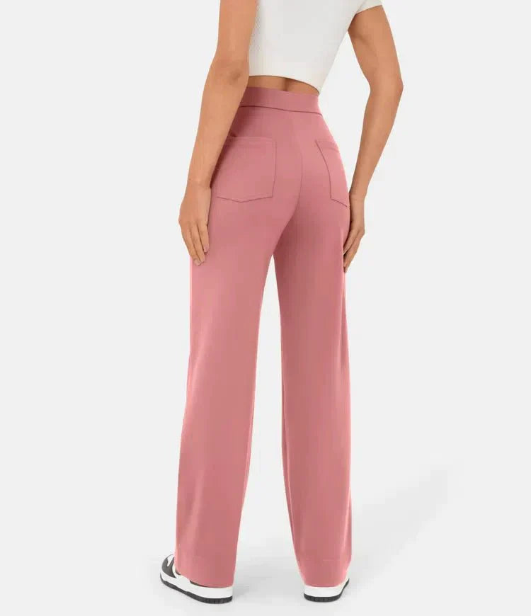 Elastische damesbroek met hoge taille en comfort