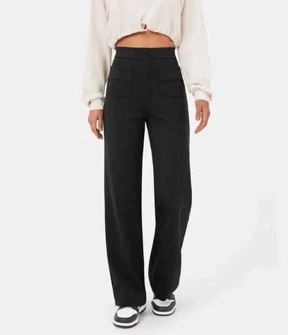 Elastische damesbroek met hoge taille en comfort