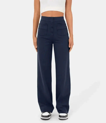 Elastische damesbroek met hoge taille en comfort