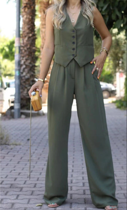 Elegant Dames Blazerpak Mouwloos Design