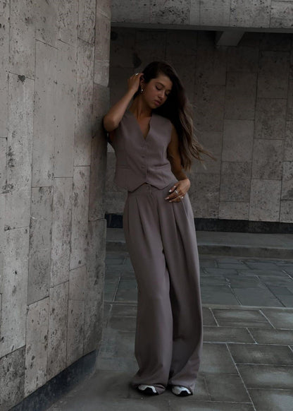 Elegant Dames Blazerpak Mouwloos Design