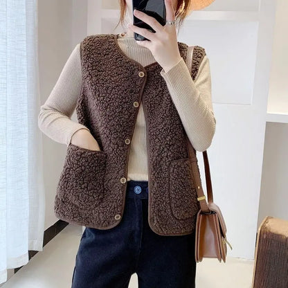 Elegant Damesvest met Knoopsluiting en Zakken