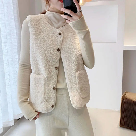 Elegant Damesvest met Knoopsluiting en Zakken