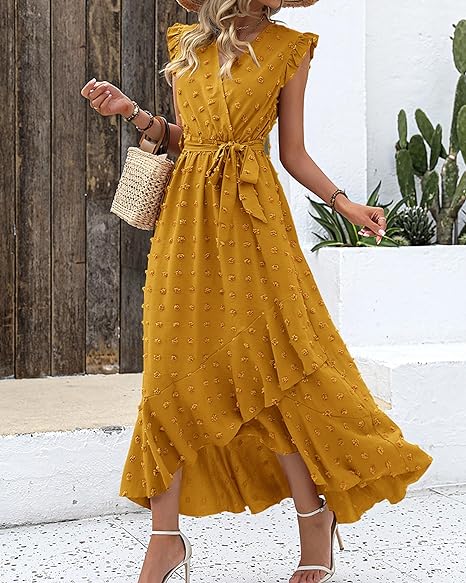 Elegant Geplooide Jurk Amanda Stippenpatroon